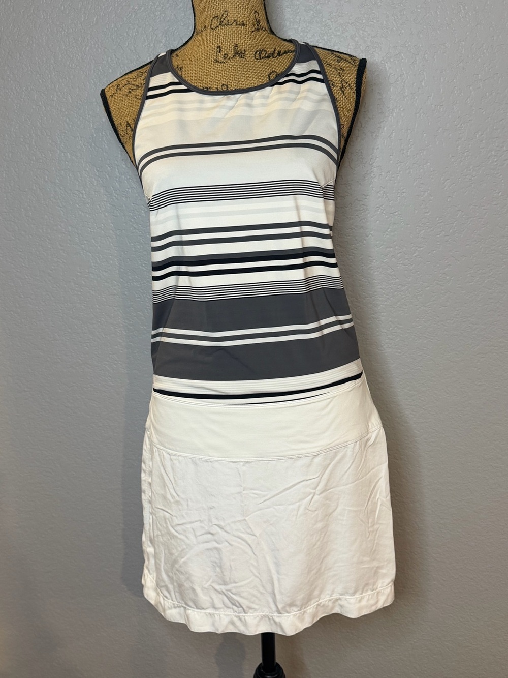 lululemon athletica Black and White Striped Tennis Dress